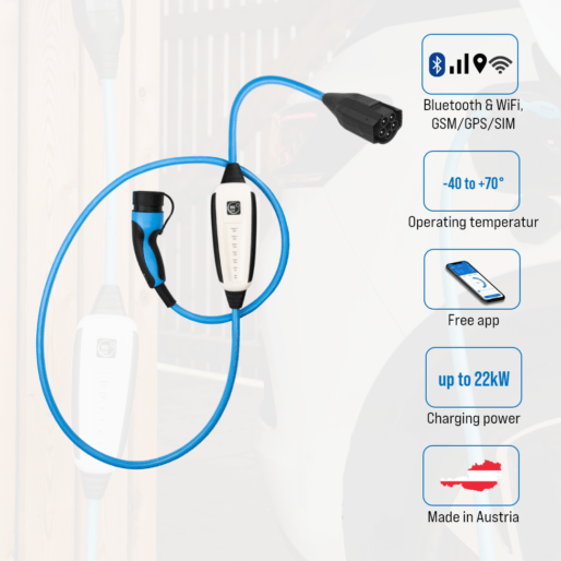 NRGkick – Bluetooth + WiFi + GSM/GPS/SIM (até 22kW)