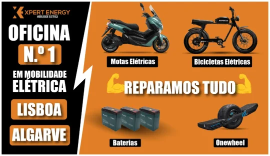Xpert Energy - reparação de motas elétricas, bicicletas elétricas, Onewheel e trotinetes. Diagnóstico, baterias e manutenção em Lisboa e Algarve.